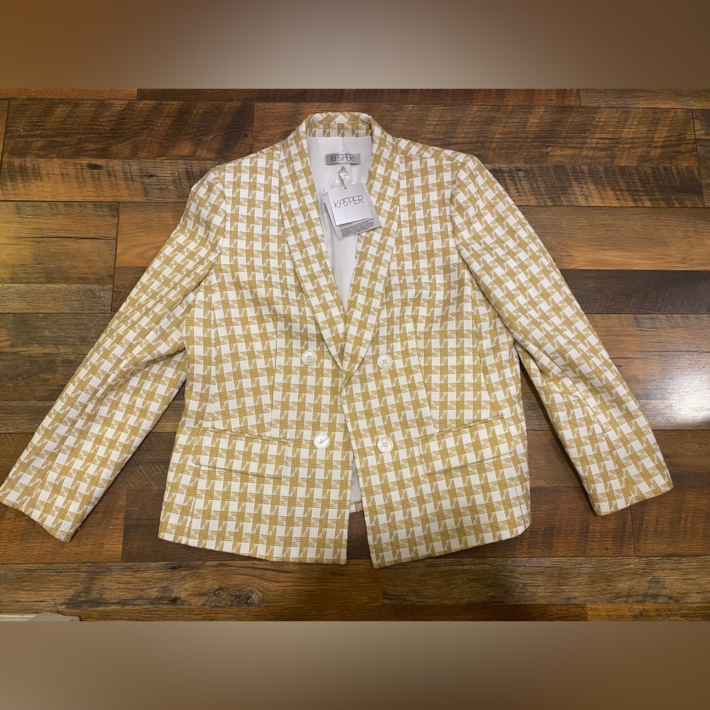 Kasper Textured Blazer Women’s 16 – Vanilla Gold new